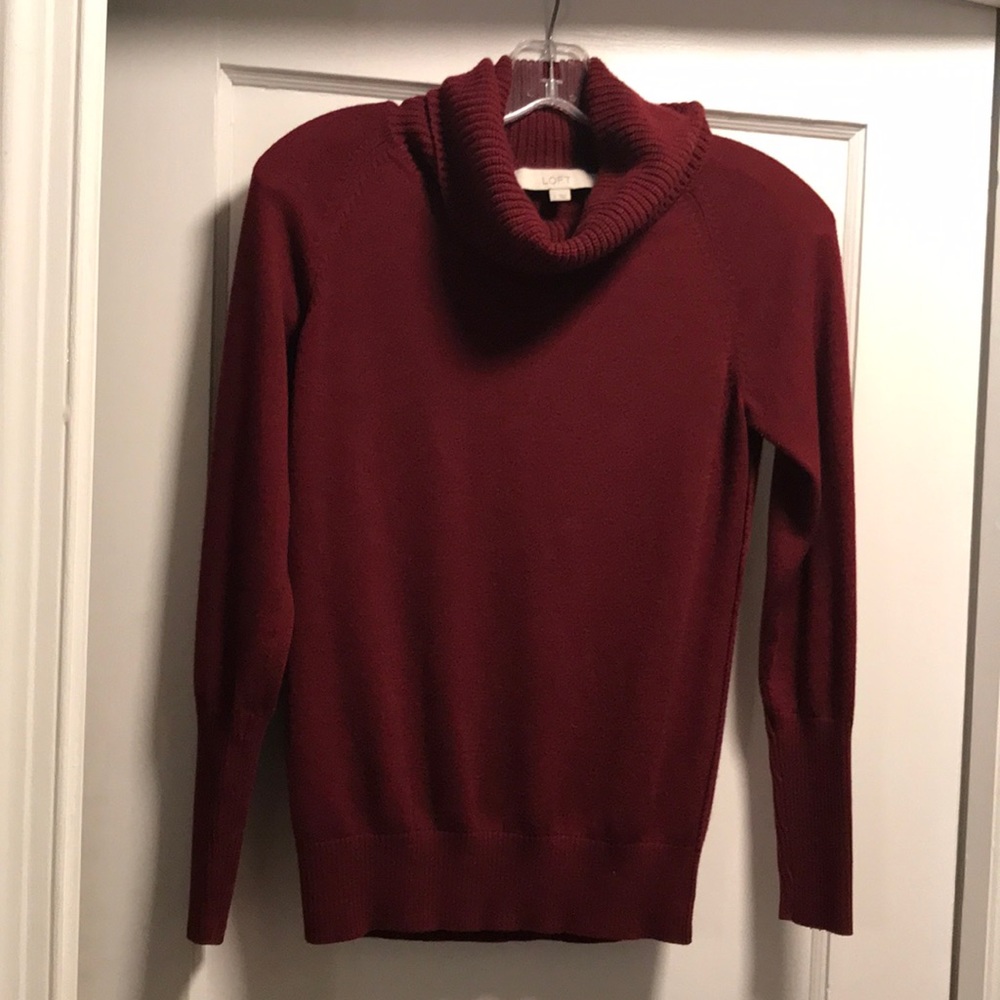 Loft Burgundy turtleneck sweater